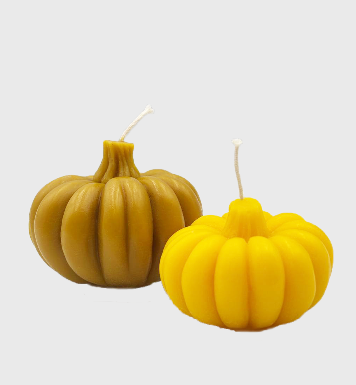 Набір свічок ручної роботи жовтого та коричневого кольору