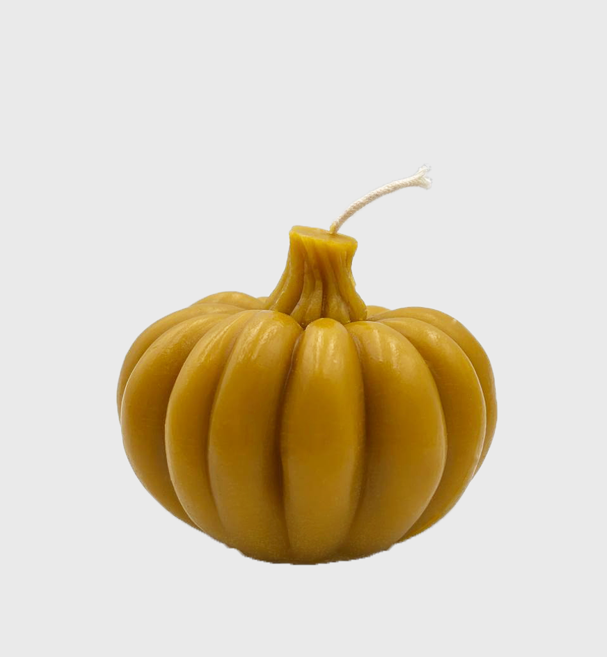 Свічка з натурального воску в формі великого коричневого гарбуза ручної роботи